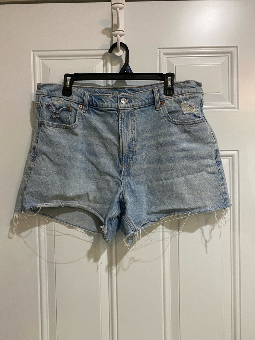 American Eagle Outfitters Light Blue Distressed Denim Cutoff Shorts
